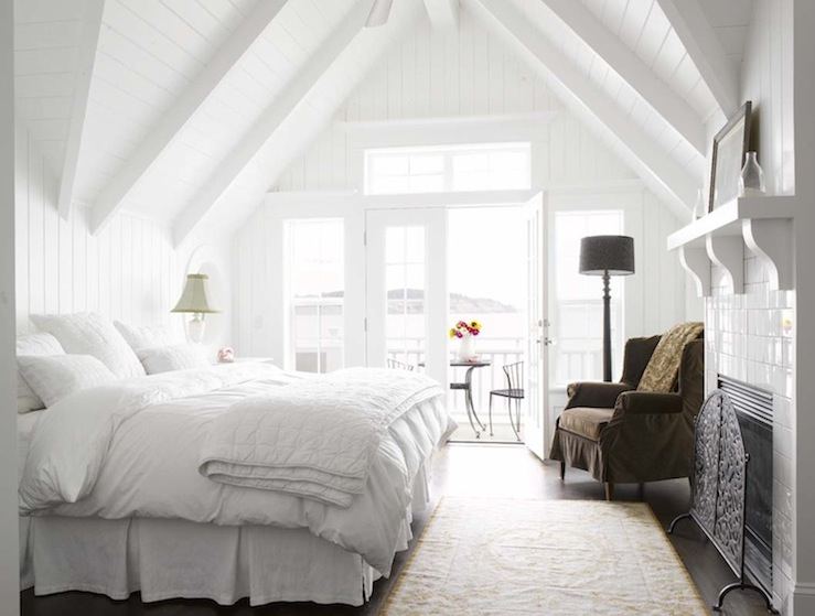 all white beach style bedroom