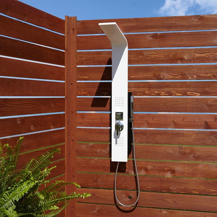 beautiful white outdoor shower head