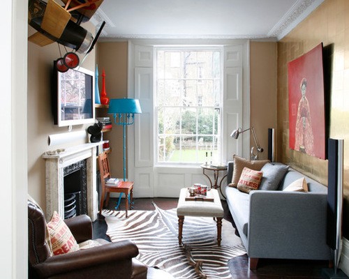 living room with fireplace