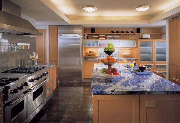 colorful granite countertops in kitchen