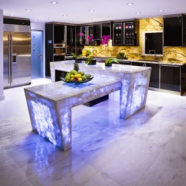 unique kitchen countertops with led lights