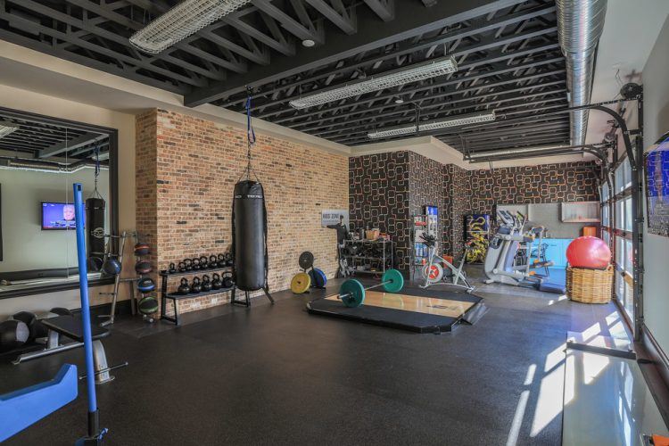 home gym converted from garage