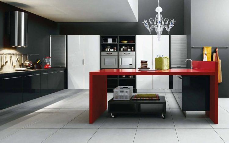 black and red kitchen design