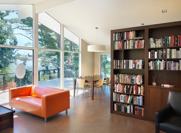 bookshelf-used-as-a-room-divider-in-the-open-floor-plan