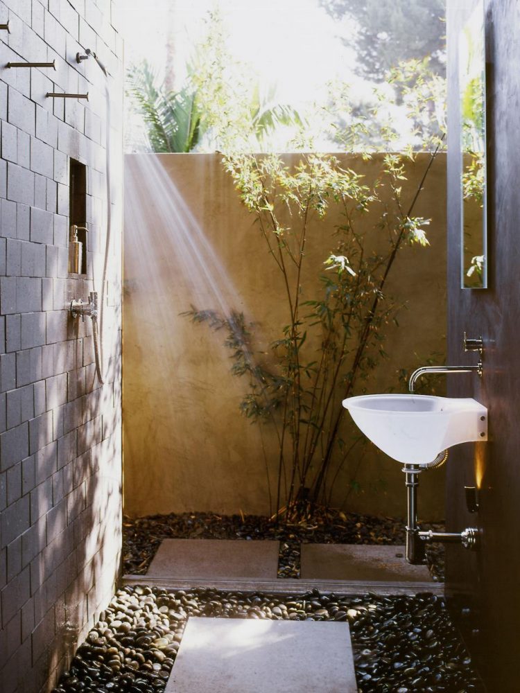 beautiful outdoor shower and sink