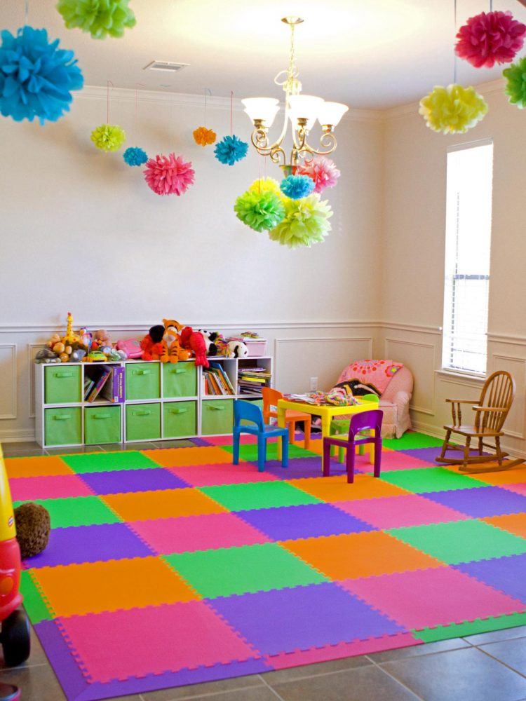 kids room with colorful decor