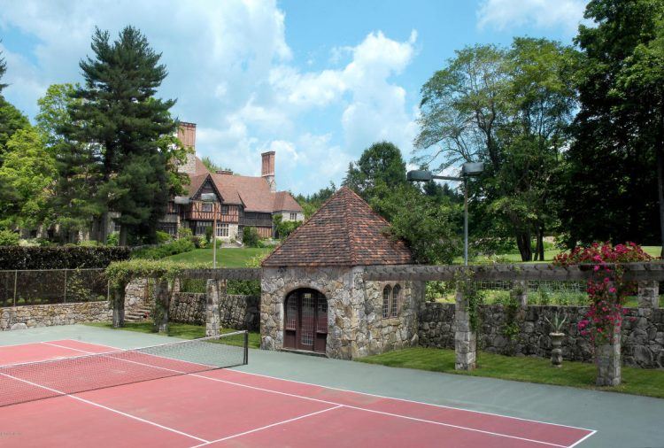 professional style tennis court at home