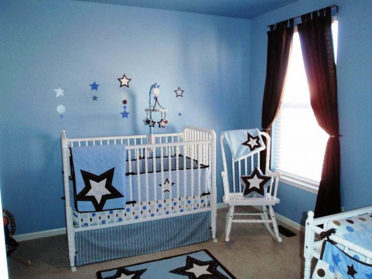 elegant blue baby room 