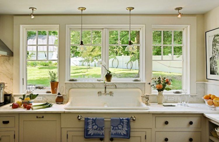 kitchen with large window over sink