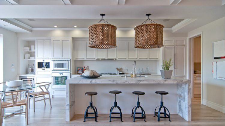 marble-kitchen-island-with-modern-bar-stools