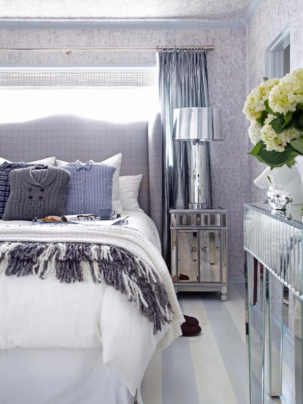 simple gray colored bedroom design