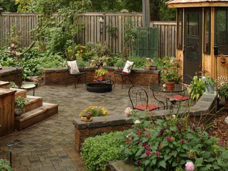 relaxing outdoor patio with garden