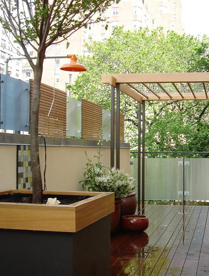 rooftop shower with large shower head