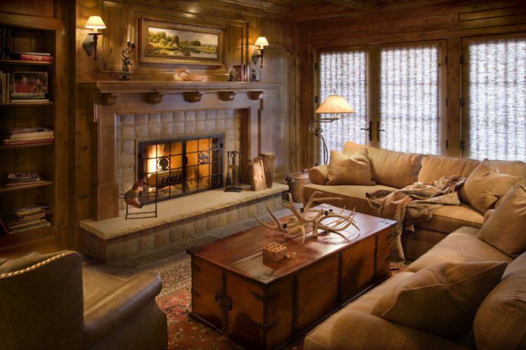 cabin style living room decor