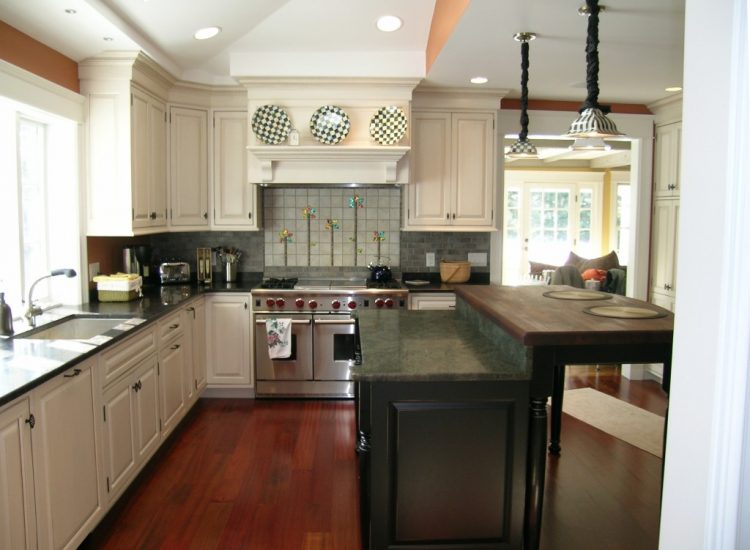 unique kitchen island with cool countertop