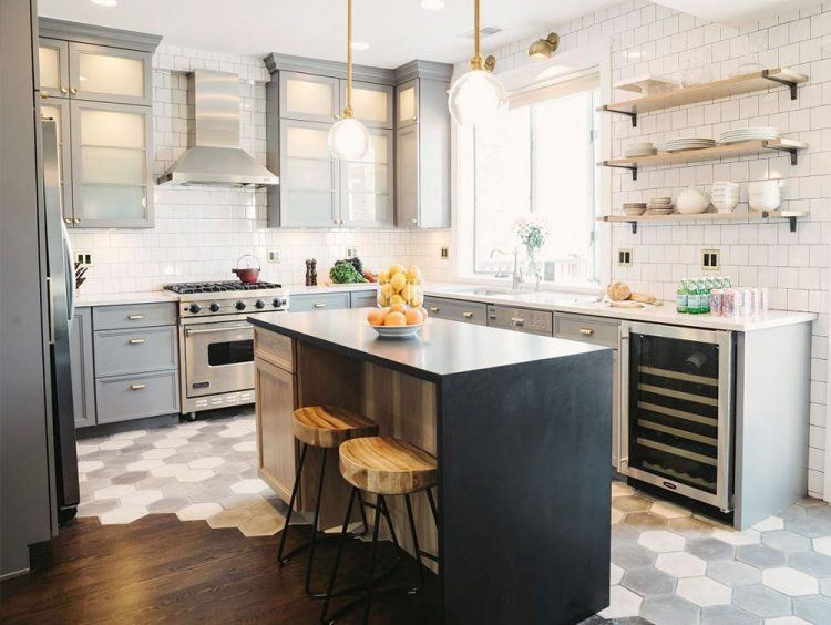 unique-kitchen-with-hexagon-tile