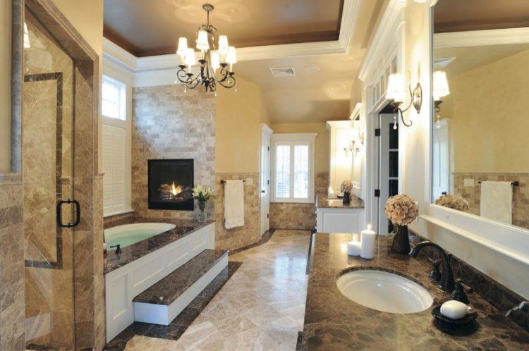 bathroom with granite design