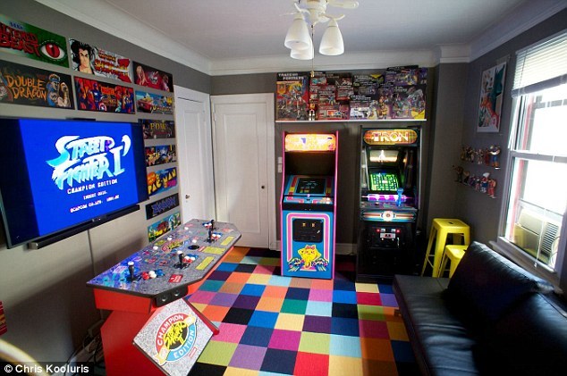 view of colorful arcade floor