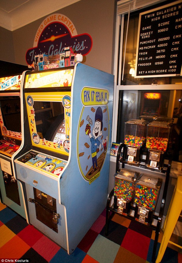 close view of classic style arcade games