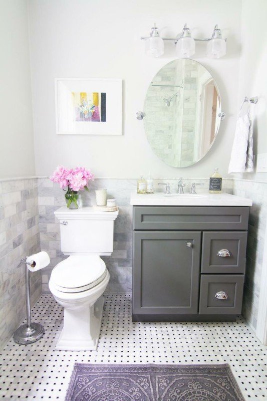 classic gray bathroom vanity