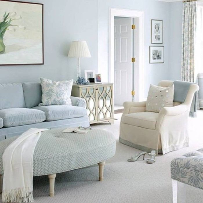 blue pastel living room walls