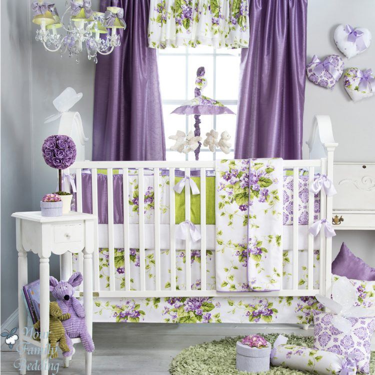 cute baby room with purple theme