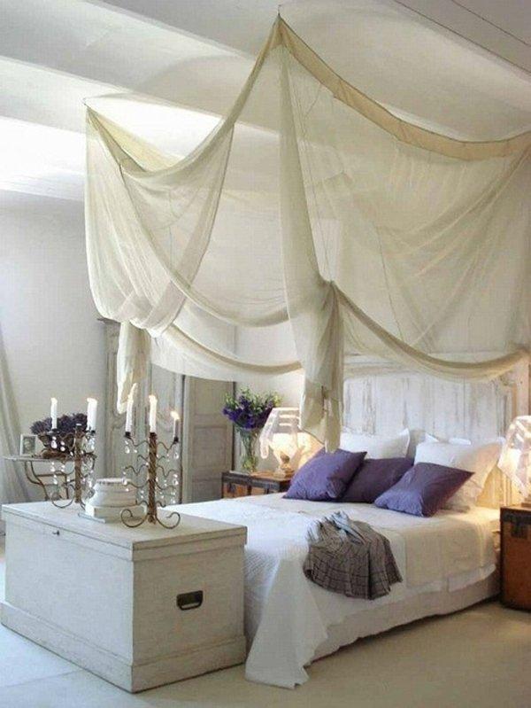 canopy bed with beautiful draped design