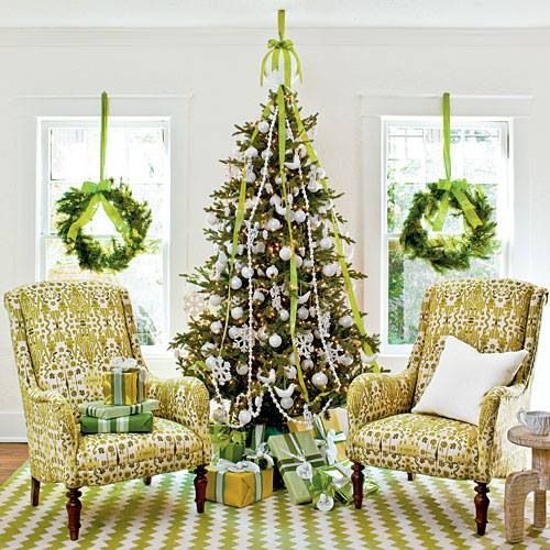 beautiful christmas tree with wreaths