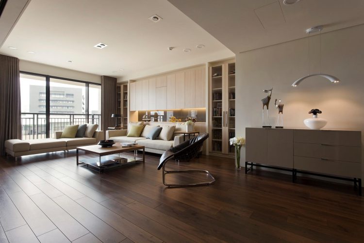 inspiring living room with laminate floor