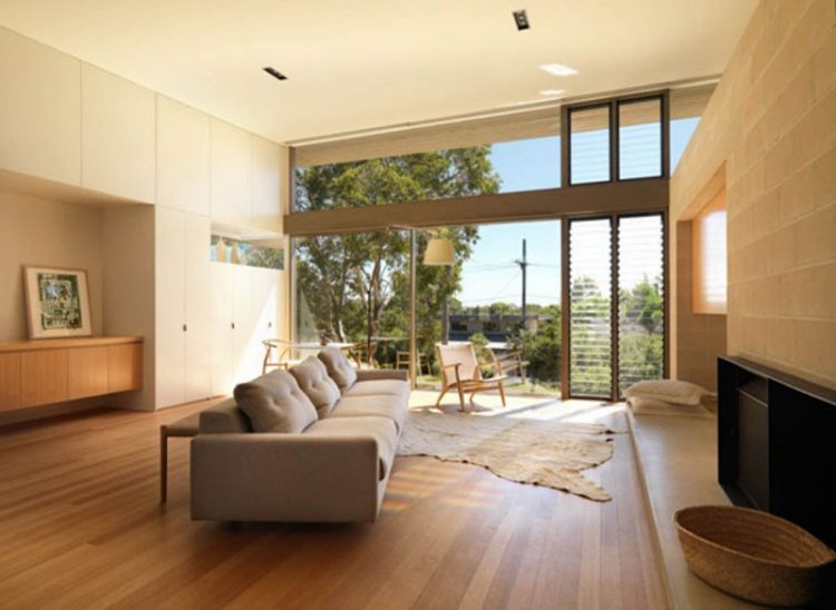 living room with large windows and natural light