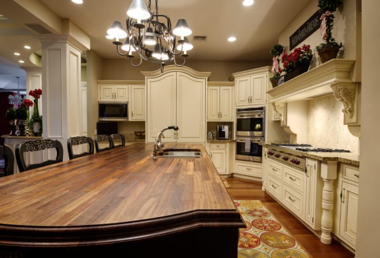 beautiful wooden kitchen countertop