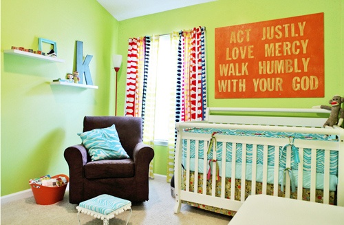 retro baby room with wall art