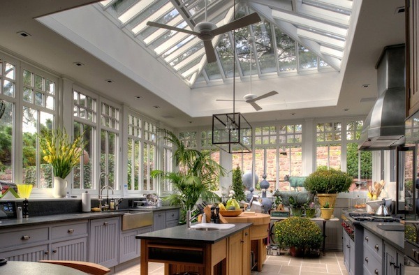 kitchen with conservatory design