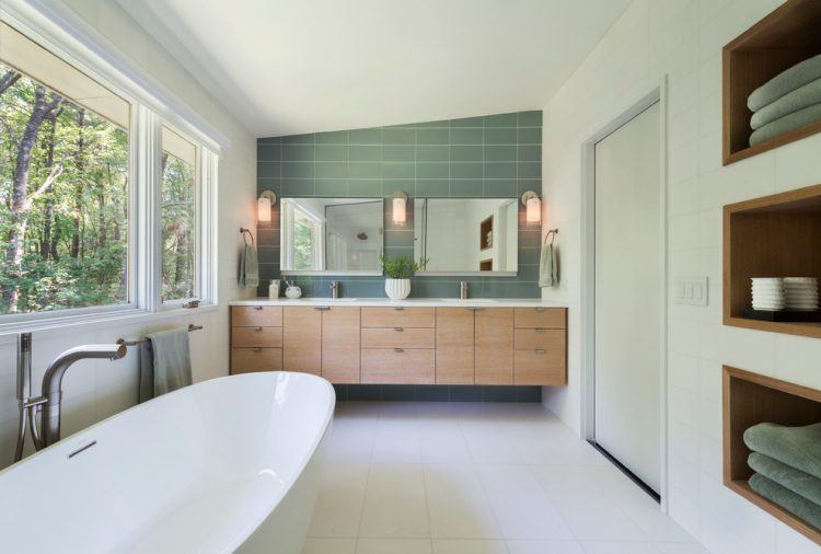 bathroom with freestanding tub