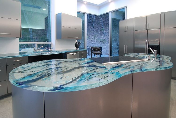 modern unusual glass countertop