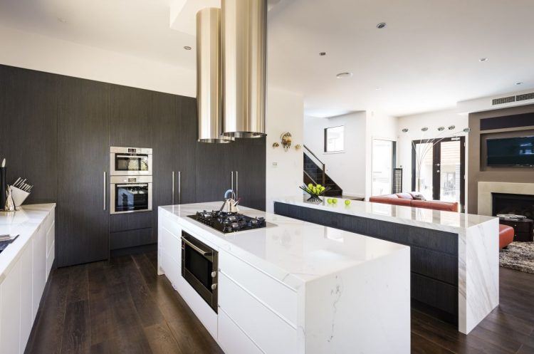 Modern Kitchen, Twin Islands, Marble Bench Top