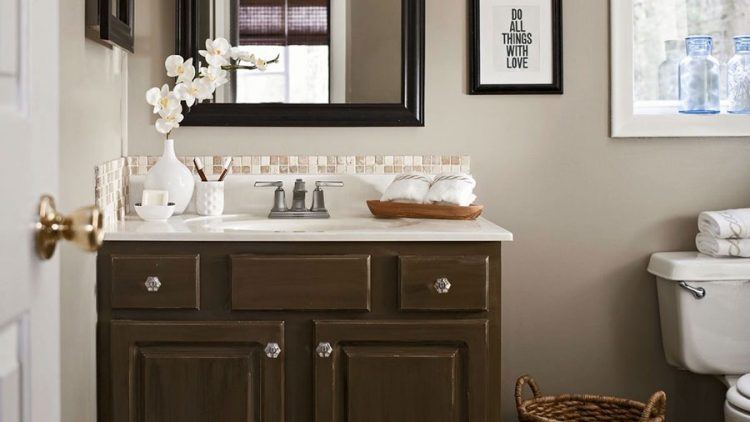 beautiful wooden bathroom vanity