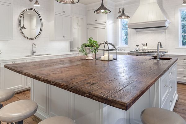 reclaimed wood counter top