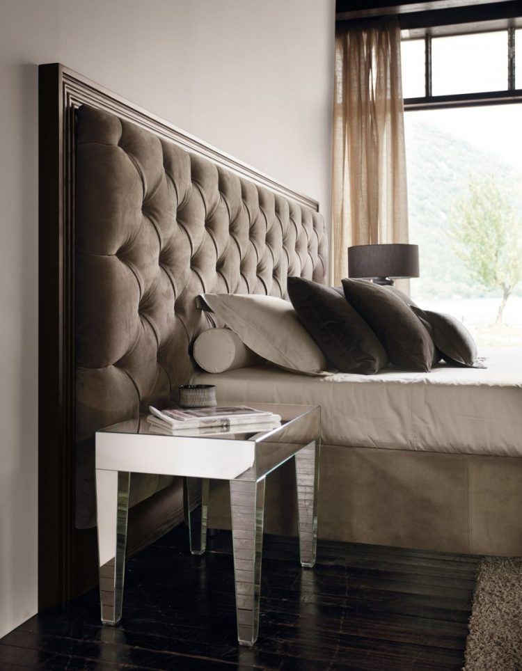 bedroom with mirrored nightstand