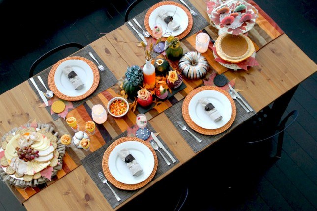 fall themed thanksgiving table decor