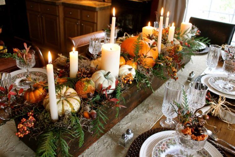 table setting with candles