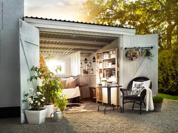 old garage tuned into comfortable bedroom