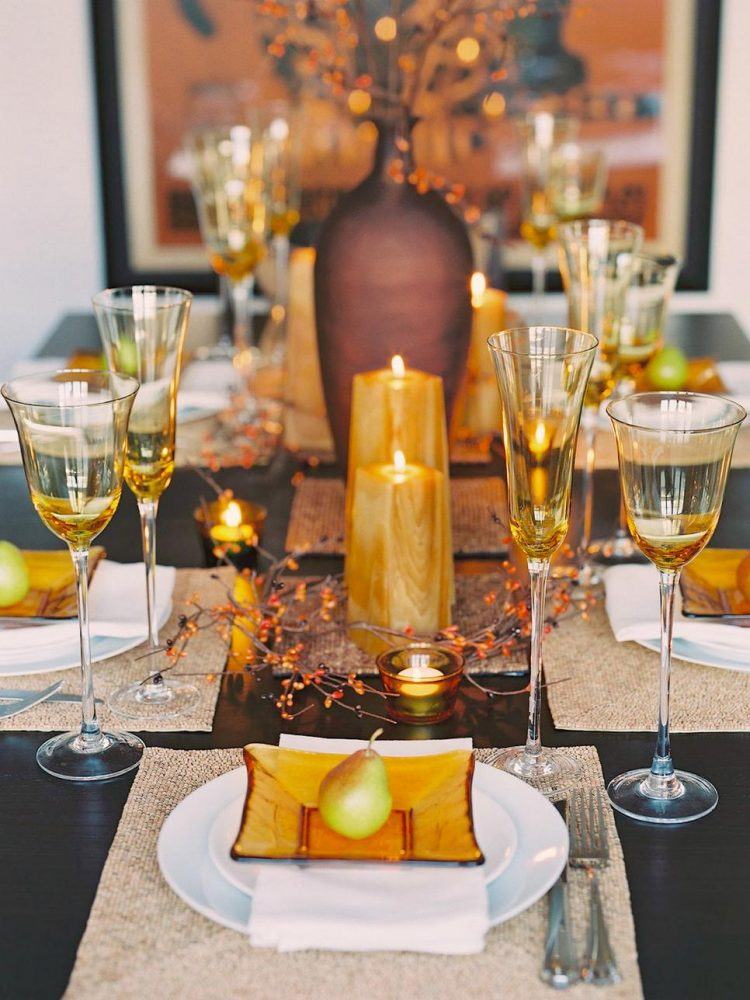 fall themed table decor