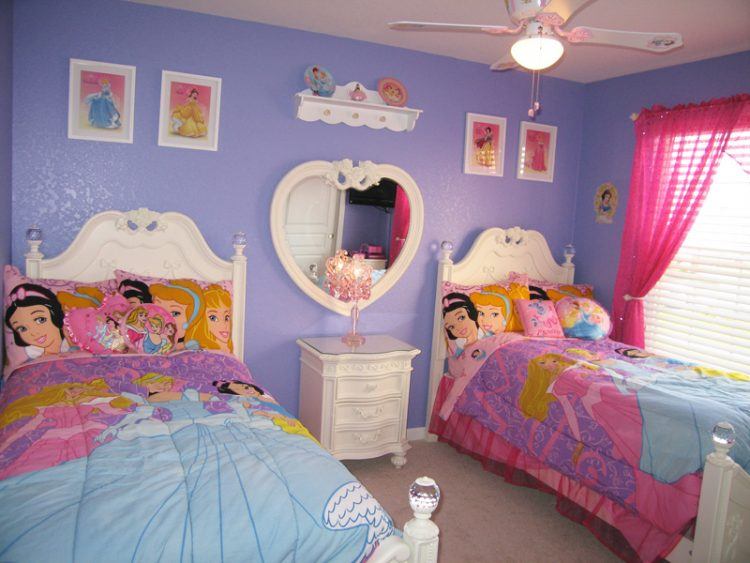 disney princes bedroom with purple walls