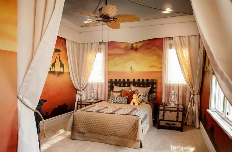 lion king painted walls in bedroom