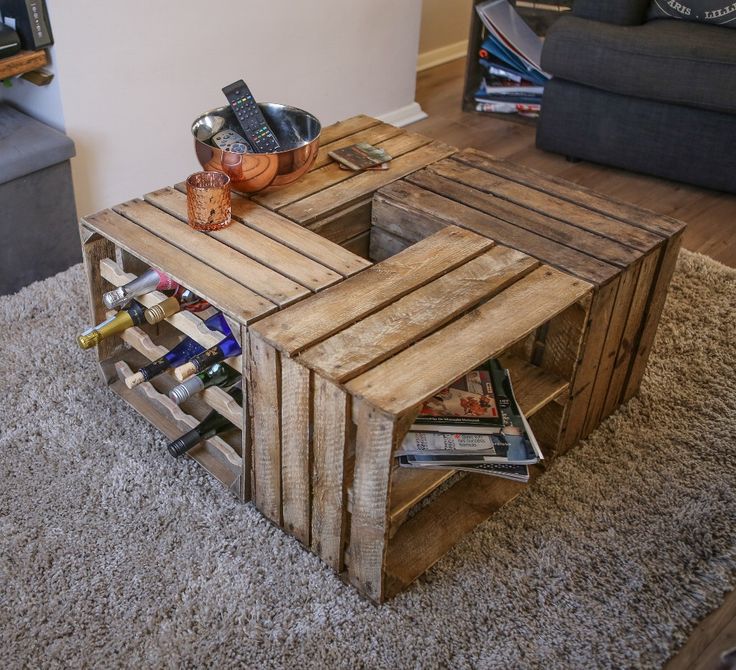 beautiful square crate coffee table