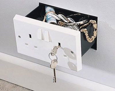 safe hidden in wall outlet