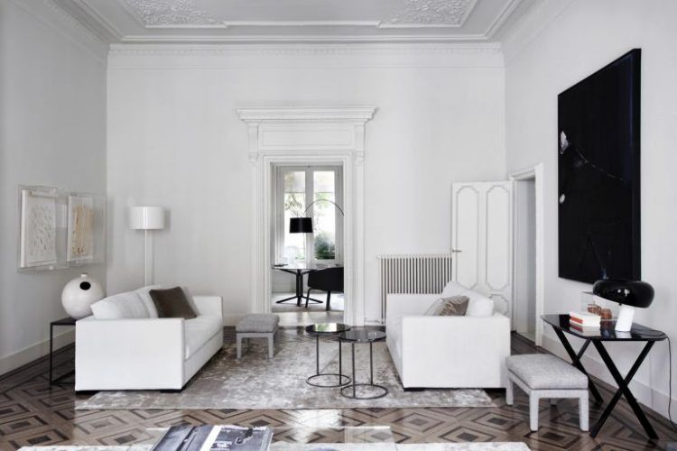 beautiful living room with gray accents