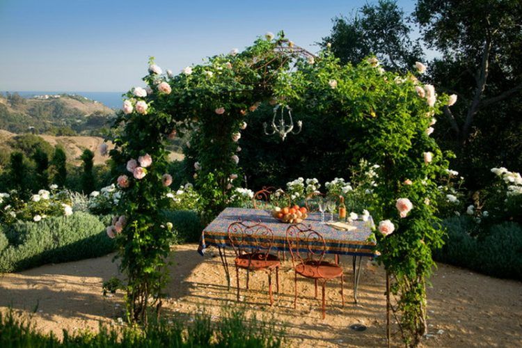 beautiful canopy made of flowers