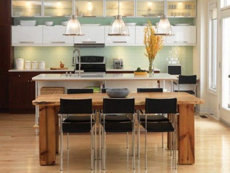 kitchen with large wooden table